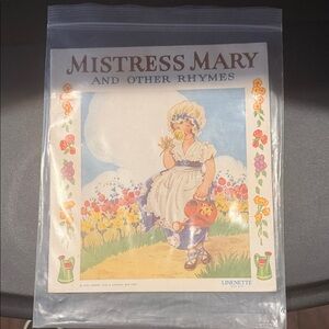1920’s Mistress Mary and Other Rhymes Linenette Booklet No. 475 8.5x7.25